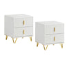 SoBuy FBT115-Wx2 – 2 kpl yöpöytiä, moderni säilytyskaluste kahdella laatikolla, valkoinen – 40 × 40 × 47 cm