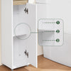 Ennakkomyynti SoBuy BZR151-W Kylpyhuoneen kaluste kapeisiin tiloihin – Kompakti säilytyskaappi säädettävällä hyllyllä ja laatikolla, kylpyhuoneeseen – Puiset valkoiset kalusteet, 20x20x96 cm