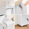 Ennakkomyynti SoBuy BZR151-W Kylpyhuoneen kaluste kapeisiin tiloihin – Kompakti säilytyskaappi säädettävällä hyllyllä ja laatikolla, kylpyhuoneeseen – Puiset valkoiset kalusteet, 20x20x96 cm
