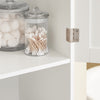 SoBuy BZR215-W Kylpyhuoneen korkea kaappi – 2 pyykkikoria ja 2 laatikkoa, 78x38x181 cm, suljettu kaappi avoimella hyllyllä – tilaa säästävä säilytysratkaisu WC:hen ja kylpyhuoneeseen