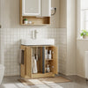 SoBuy BZR235-N Allaskaappi 60 × 30 × 60 cm – U-muotoinen aukko, 2 ovea, vaalea tammi