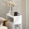 SoBuy FBT171-WN Kapea Yöpöytä Laatikkolla ja Hyllyllä – Moderni Sivupöytä Makuuhuoneeseen ja Olohuoneeseen, Valkoinen, 20 × 35 × 60 cm