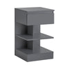 SoBuy FBT49-HG Yöpöytä – Moderni sivupöytä laatikolla ja 2 hyllyllä | Tyylikäs säilytyskaluste makuuhuoneeseen, 39×39×65 cm, harmaa