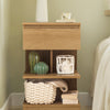 SoBuy FBT49-Nx2 Yöpöydät 2 kpl – Moderni yöpöytä setti laatikolla ja hyllyillä, luonnonväri, 39 x 39 x 65 cm