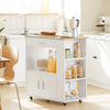 SoBuy FKW113-WN – Monikäyttöinen keittiövaunu pyörillä, säilytyskaluste laatikolla ja ovilla, valkoinen 75×46×83 cm