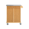 SoBuy Keittiökaappi Pyörillä bambupuuta ja ruostumatonta Metalli Beige FKW13-N