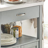 SoBuy FKW22-HG – Kompakti Rullattava Keittiövaunu Ruostumattomalla Työtasolla, Harmaa 60×92×44 cm