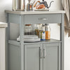 SoBuy FKW22-HG – Kompakti Rullattava Keittiövaunu Ruostumattomalla Työtasolla, Harmaa 60×92×44 cm
