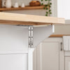 SoBuy FKW41-II-WN keittiösaareke säilytystilalla ja ulosvedettävällä työtasolla – keittiövaunu pyörillä, valkoinen, 130 × 91 × (46–71) cm