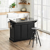 SoBuy FKW71-II-SCH Liikkuva Keittiösaareke – Laajennettavalla Työtasolla, 2 Laatikkolla ja Säädettävillä Hyllyillä – Keittiön tai Ruokailuhuoneen Liikkuva Säilytyskaluste, Musta, 115x92x(46-71)cm