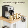 SoBuy FKW75-WN Keittiövaunu Pyörillä – Hevea-puuviilun Työtaso, Lukittavat Pyörät, 50 kg, L60 × S40 × K90 cm, Valkoinen