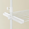 SoBuy FRG34-II-W Tukeva teleskooppinen vaateripustin – Säädettävä avoin vaatekaappi tangoilla ja hyllyillä, naulakko makuuhuoneeseen tai vaatehuoneeseen, Valkoinen