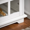 SoBuy FSB77-W – Tyylikäs matala senkki 3 lasiovella ja 2 laatikolla, 119 × 40 × 90 cm, valkoinen