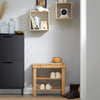 SoBuy Puinen Penkki bambupuuta Luonnollinen FSR02-K-N