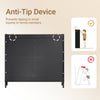 SoBuy FSR177-L-SCH Kapea Kenkäkaappi 4 Ovella – 100 × 19 × 91 cm, Tummanharmaa