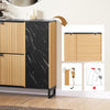Ennakkomyynti SoBuy FSR203-N Kapea Kenkäkaappi Sisäänkäynnille – Kenkäkaappi, jossa 2 Alaspäin Avautuvaa Ovet ja Sivukansio – Kenkävaraston Huonekalu – Pohjoismainen Muotoilu, Musta ja Vaalea Puuväri 90x24x88cm