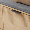 SoBuy FSR211-N kenkäpenkki säilytystilalla – kapea 24 cm eteispenkki, kenkäsäilytys 8 parille, 100 × 24 × 50 cm, luonnonpuu