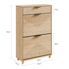 SoBuy FSR212-N kapea kenkäkaappi 24 cm – puinen kenkäsäilytyskaappi, suuri kapasiteetti, moderni skandinaavinen design, 60 × 24 × 95 cm