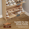 SoBuy FSR212-N kapea kenkäkaappi 24 cm – puinen kenkäsäilytyskaappi, suuri kapasiteetti, moderni skandinaavinen design, 60 × 24 × 95 cm