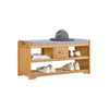 SoBuy FSR75-N Säilytyspenkki Pehmustetulla Istuimella – 91 × 34 × 45 cm, 180 kg, Bambu, Luonnonväri
