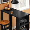 SoBuy FWT17-II-SCH Keittiöbaari Pöytä, Seisomapöytä Pienille Tilalle, Keittiöbaari, Olohuone, Toimisto tai Kahvibaari Musta 112 x 57 x 106 cm