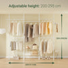 SoBuy KLS04-II-W Teleskooppinen vaateteline – Säädettävä avoin vaatekaappi tangoilla ja hyllyillä, vaaterekki makuuhuoneeseen/pukeutumishuoneeseen, valkoinen