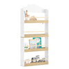 SoBuy KMB121-WN Lasten Kirjahylly 4 Tasoa – Montessori-tyylinen Kirja- ja Leluhylly Lastenhuoneeseen, Valkoinen & Luonnonpuu 60×15×130,5 cm