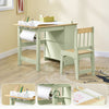 SoBuy KMB60-GR Lastenpöytä ja -tuoli 2-osainen setti – Pöytä ja tuoli lapsille, työpöytä kahdella hyllyllä, paperirullatelineellä ja kynätelineellä, vihreä 80x50x66
