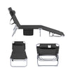 SoBuy Taitettava Aurinkotuoli 4 Asentoa – Puutarhaan tai Parvekkeelle | Musta OGS35-SCH