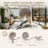 SoBuy OGS62-MI Riipputuoli Aurinkokatoksella – Keinutuoli Rentoutumiseen Puutarhaan ja Parvekkeelle, Beige, 108 × 126 × 163 cm