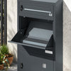 SoBuy OGS66-DG Pakettilaatikko 55 × 35 × 105 cm – 3 lokeroa, koodilukko, tarkastusikkunat, antrasiitti