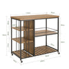 SoBuy SVW18-II-F Desserte de Cuisine à Roulettes – 3 Étagères Réglables, Barrières Anti-chute, Cadre Métal, Style Industriel, 110 × 45 × 92 cm