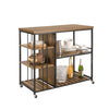 SoBuy SVW18-II-F Desserte de Cuisine à Roulettes – 3 Étagères Réglables, Barrières Anti-chute, Cadre Métal, Style Industriel, 110 × 45 × 92 cm