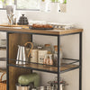 SoBuy SVW18-II-F Desserte de Cuisine à Roulettes – 3 Étagères Réglables, Barrières Anti-chute, Cadre Métal, Style Industriel, 110 × 45 × 92 cm