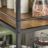 SoBuy SVW18-II-F Desserte de Cuisine à Roulettes – 3 Étagères Réglables, Barrières Anti-chute, Cadre Métal, Style Industriel, 110 × 45 × 92 cm