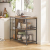 SoBuy SVW18-II-F Desserte de Cuisine à Roulettes – 3 Étagères Réglables, Barrières Anti-chute, Cadre Métal, Style Industriel, 110 × 45 × 92 cm