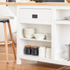 SoBuy Keittiösaareke Puukuitulevyä ja hevea puu ValkoinenKNL06-WN