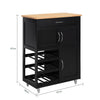 SoBuy Keittiökaappi Pyörillä puukuitulevyä Musta FKW45-SCH