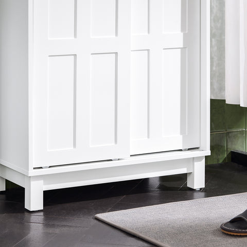 SoBuy Kylpyhuone kaappi Korkea kaappi Kulmahylly BZR141-W