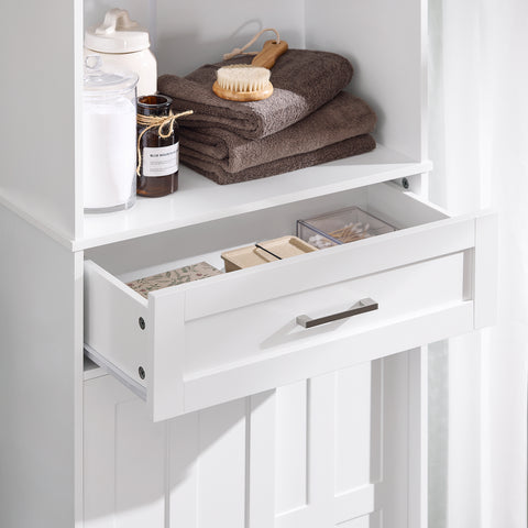 SoBuy Kylpyhuone kaappi Korkea kaappi Kulmahylly BZR141-W