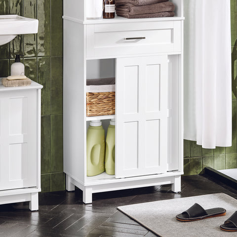 SoBuy Kylpyhuone kaappi Korkea kaappi Kulmahylly BZR141-W