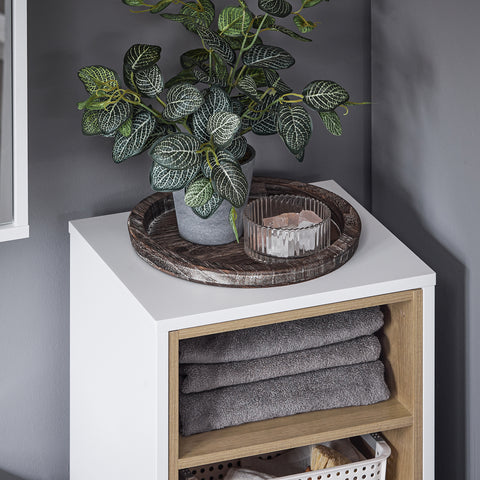 Ennakkomyynti SoBuy Korkea kaappi Pyykkikaappi pyykkikorin kanssa BZR146-W