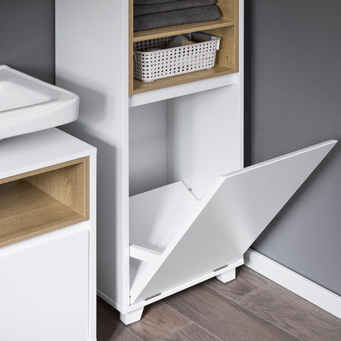 Ennakkomyynti SoBuy Korkea kaappi Pyykkikaappi pyykkikorin kanssa BZR146-W