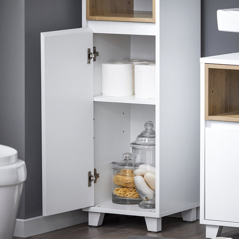 SoBuy Korkea kaappi Kylpyhuonekaappi 2 ovea BZR147-W