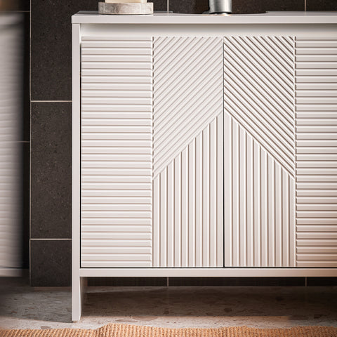 SoBuy kylpyhuone kaappi Allaskaappi 2 ovea BZR157-W