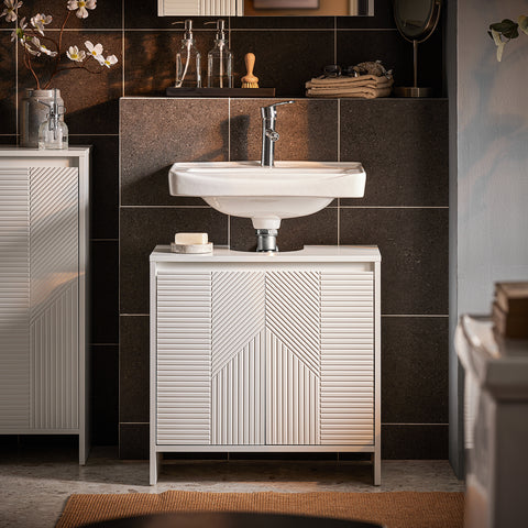 SoBuy kylpyhuone kaappi Allaskaappi 2 ovea BZR157-W