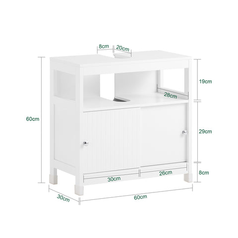 SoBuy Kylpyhuone kaappi liukuovilla Allaskaappi Allaskaluste BZR185-W
