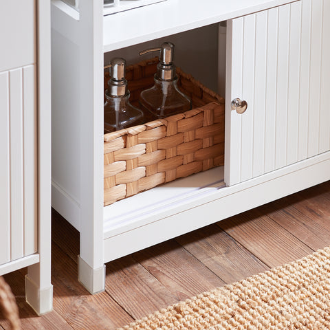 SoBuy Kylpyhuone kaappi liukuovilla Allaskaappi Allaskaluste BZR185-W