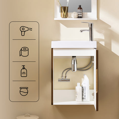 SoBuy Kylpyhuonekaappi Allaskaappi Kompakti Säilytys BZR196-BR