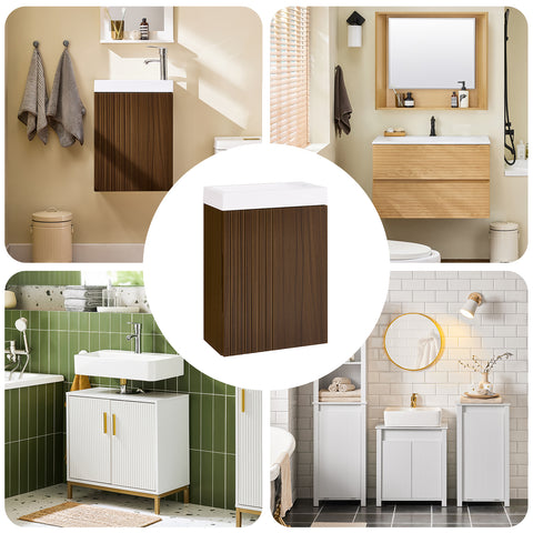 SoBuy Kylpyhuonekaappi Allaskaappi Kompakti Säilytys BZR196-BR